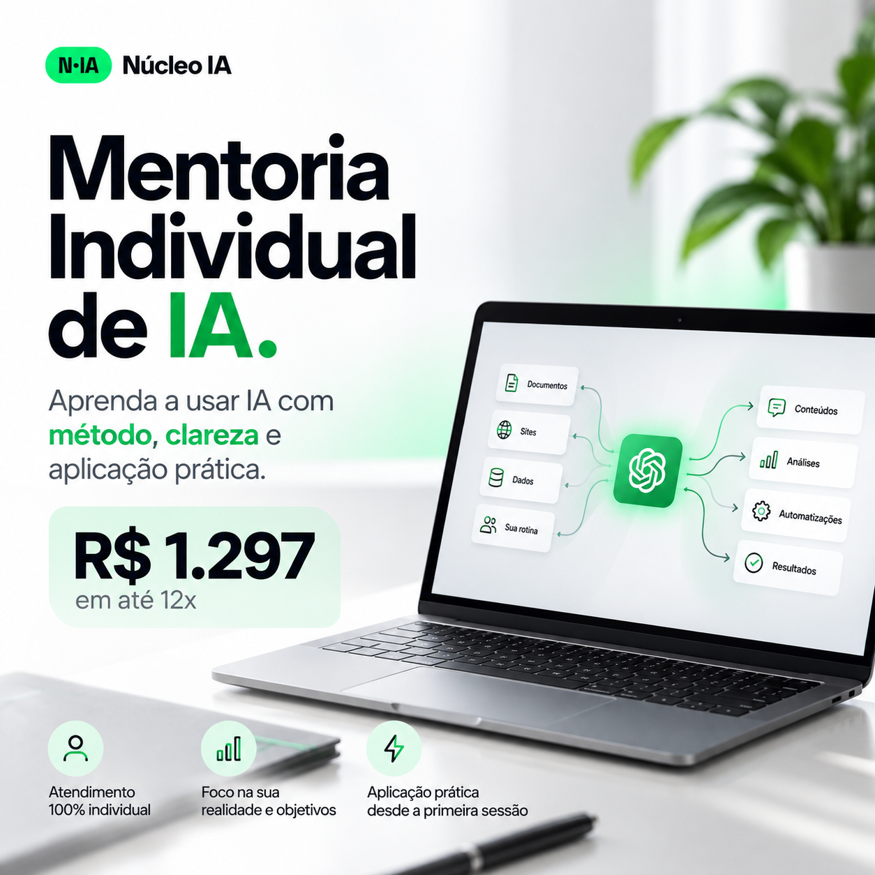 Capa de Mentoria Individual de IA — Do Zero aos Agentes