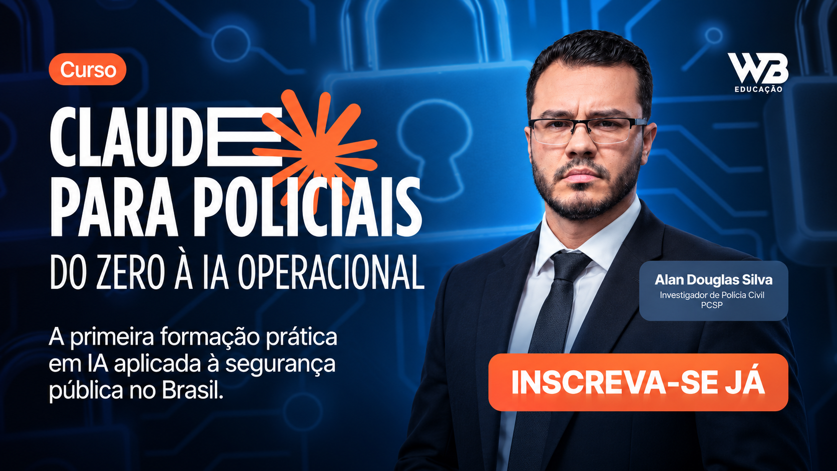 Capa de Curso Claude para Policiais: Do Zero à IA Operacional