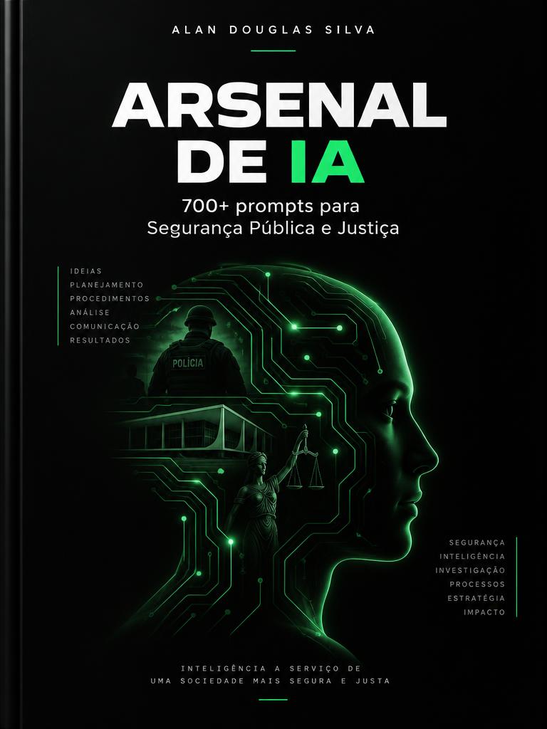Capa de Arsenal de IA: 700+ prompts para Segurança Pública e Justiça